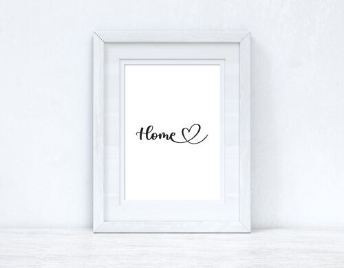 HOME Heart Line Home Simple Room Print A4 High Gloss