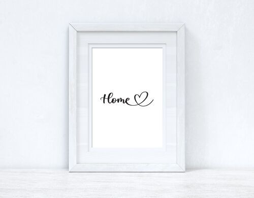 HOME Heart Line Home Simple Room Print A2 High Gloss