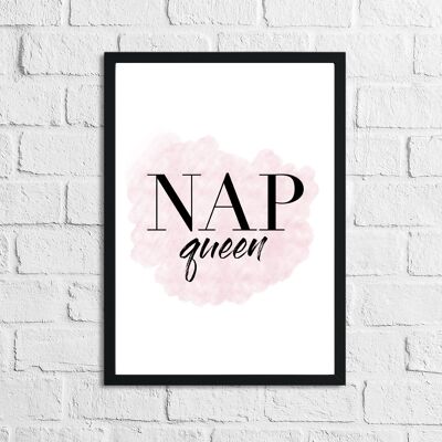 Nap Queen Pink Bedroom Quote Print A5 High Gloss
