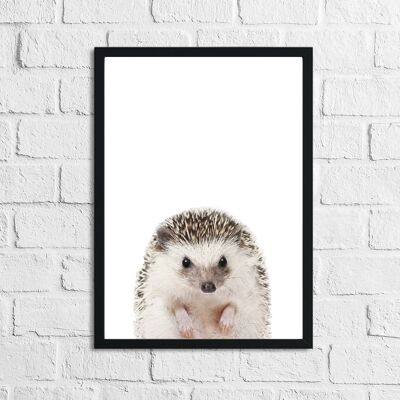 Hedgehog Animal Woodlands Nursery Childrens Room Stampa A2 Normale