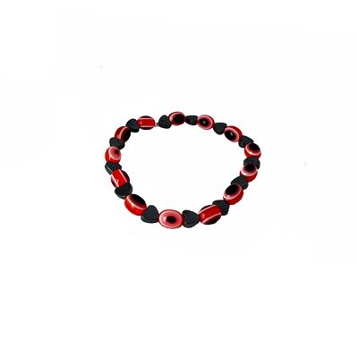 Blood Orange Heart Evil Eye Bracelet