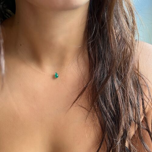 Floating Emerald Briolette Necklace - 5cts