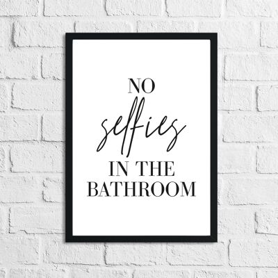 No Selfies En El Baño Divertido Baño Humorístico Imprimir A3 Normal