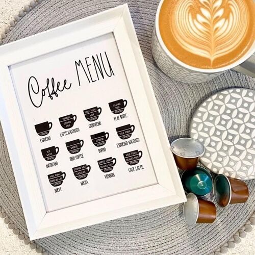 Coffee Menu Kitchen Simple Home Print A5 Normal