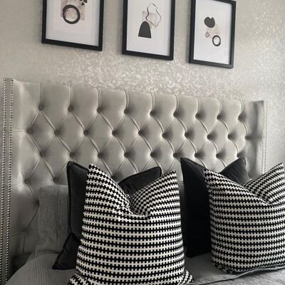 Argent Gris Noir Abstrait 2 Couleurs Formes Home Print A3 Haute Brillance