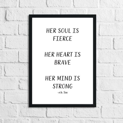 Her Soul Is Fierce Quote Print A3 Normal