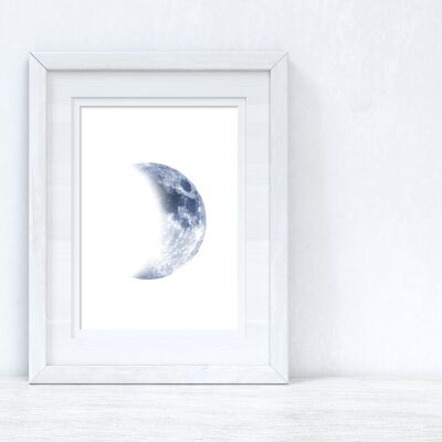 Half Blue Moon Dormitorio Hogar Impresión simple A2 Alto brillo