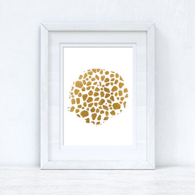 GIRAFFE Gold Circle Dressing Room Simple Print A4 High Gloss