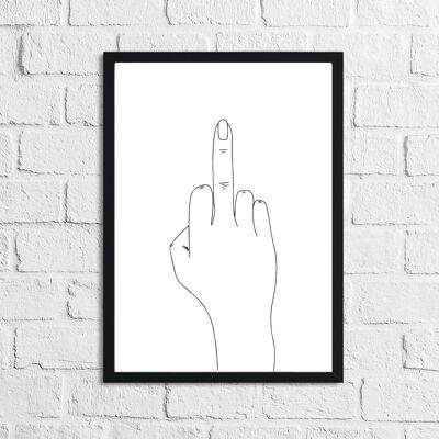 Middle Finger Hand Humorous Funny Bathroom Print A5 Normal