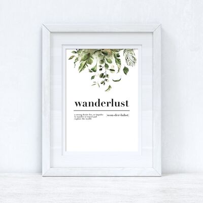 Wanderlust Definizione Acquerello Verde Oro Inspirationa A3 Normale