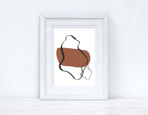 Brown Black Abstract 3 Colour Shapes Home Print A4 High Gloss