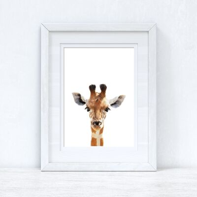 Bébé girafe animal sauvage unisexe chambre d'enfant chambre d'enfant impression A5 haute brillance