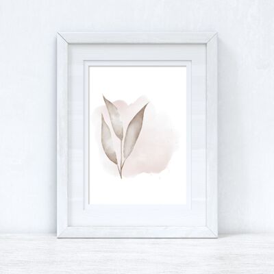 Natural Watercolour Leaves 7 Bedroom Home Print A5 High Gloss