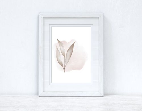 Natural Watercolour Leaves 7 Bedroom Home Print A4 High Gloss