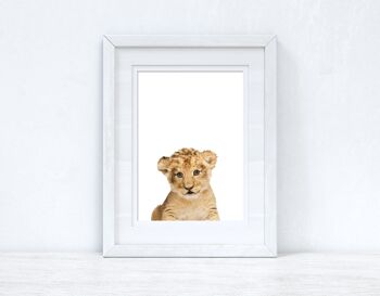 Bébé Lion Wild Animal Unisex Nursery Childrens Room Print A3 Normal