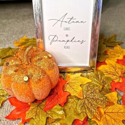 Foglie d'autunno e zucche per favore ritratto autunno stagionale H A5 lucido