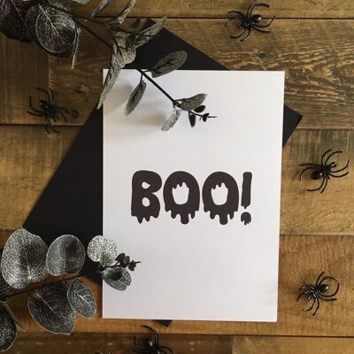 BOO Halloween Herbst Seasonal Home Print A5 Hochglanz