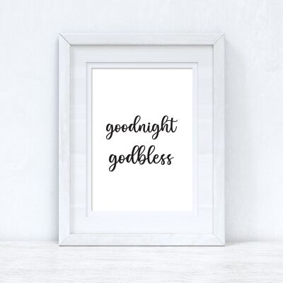 Goodnight Godbless Bedroom Room Print A5 Normal