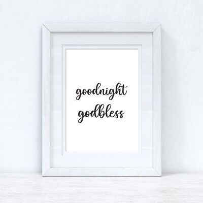 Goodnight Godbless Bedroom Room Print A5 de alto brillo