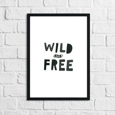 Scandinavian Wild And Free Childrens Nursery Bedroom Print A5 Normal