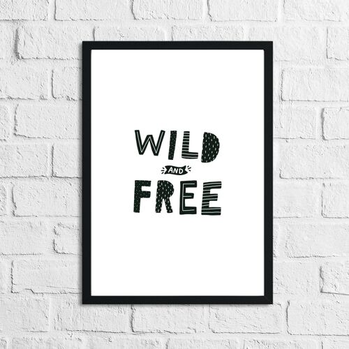 Scandinavian Wild And Free Childrens Nursery Bedroom Print A4 High Gloss