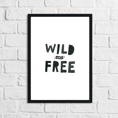 Scandinavian Wild And Free Childrens Nursery Bedroom Print A3 High Gloss