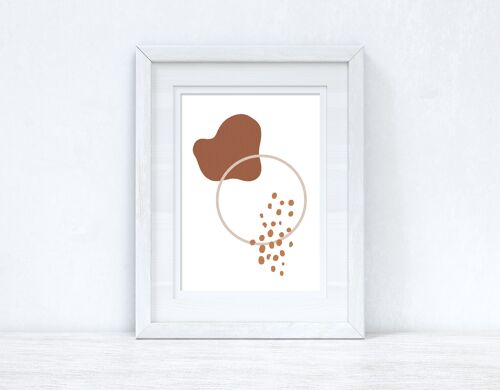 Beige Terracotta Brown Abstract 5 Colour Shapes Home Print A4 High Gloss