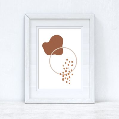 Beige Terracotta Brown Abstract 5 Colour Shapes Home Print A4 High Gloss