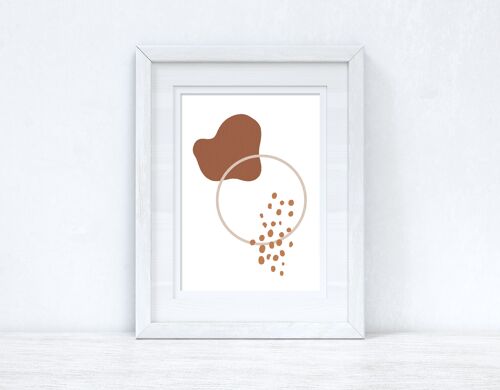 Beige Terracotta Brown Abstract 5 Colour Shapes Home Print A3 High Gloss
