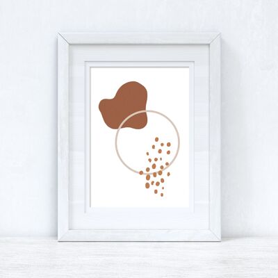 Beige Terracotta Brown Abstract 5 Colour Shapes Home Print A3 High Gloss