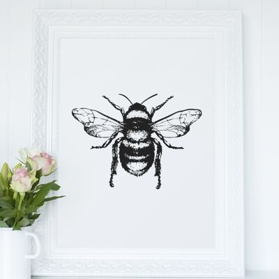 Bumble Bee Cute Simple Home Print A4 alto brillo