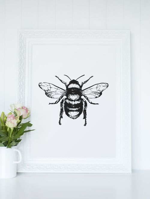 Bumble Bee Cute Simple Home Print A2 High Gloss