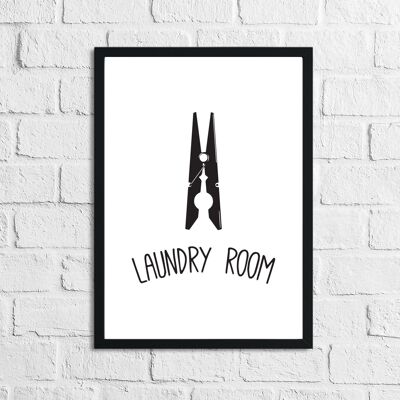Laundry Room Peg Simple Print A3 High Gloss