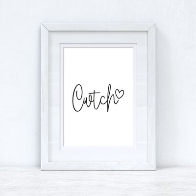 Cwtch Cuddle Heart Home Impresión galesa A4 de alto brillo