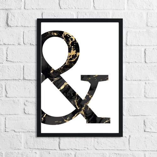 Single Ampersand Gold Black Simple Home Print A5 High Gloss