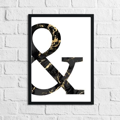 Ampersand individual Oro Negro Simple Home Print A5 alto brillo