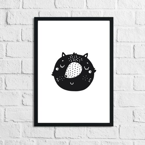 Scandinavian Fox Childrens Nursery Room Print A5 Normal