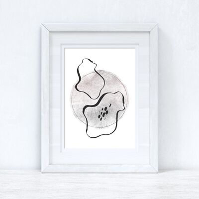 Silver Grey Black Abstract 5 Colour Shapes Home Print A5 High Gloss