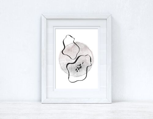 Silver Grey Black Abstract 5 Colour Shapes Home Print A2 Normal