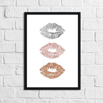 3 lèvres métalliques Kiss Dressing Simple Print A5 Normal