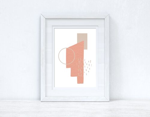 Peach Pink Beige Abstract 3 Colour Shapes Home Print A5 High Gloss