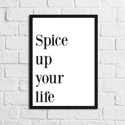 Pimentez votre vie Cuisine Simple Funny Print A5 Normal