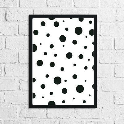 Scandinavian Spots Pattern Childrens Nursery Bedroom Print A3 Normal