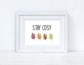 Stay Cosy Leaves Autumn Seasonal Home Print A2 Haute Brillance