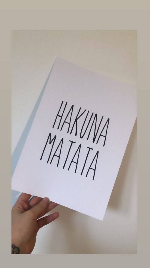 Hakuna Matata Simple Home Print A3 Normal