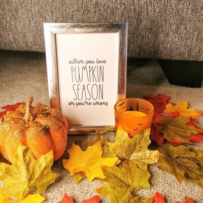 Entweder You Love Pumpkin Season Autumn Seasonal Home Print A3 Hochglanz