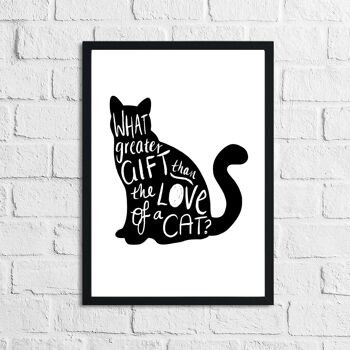 Quel plus beau cadeau que l'amour d'un chat Animal Impression simple A3 Normal