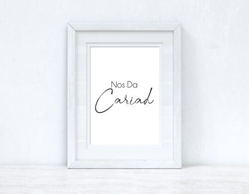 Nos Da Cariad Good Night Love Home Welsh Print A5 Normal