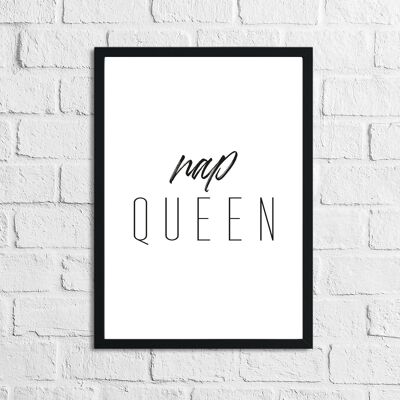 Nap Queen Black Room Quote Print A5 Hochglanz