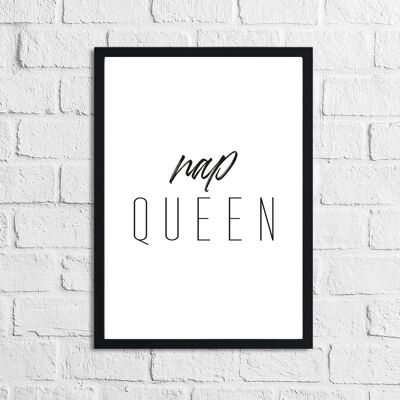 Nap Queen Black Room Quote Print A5 High Gloss